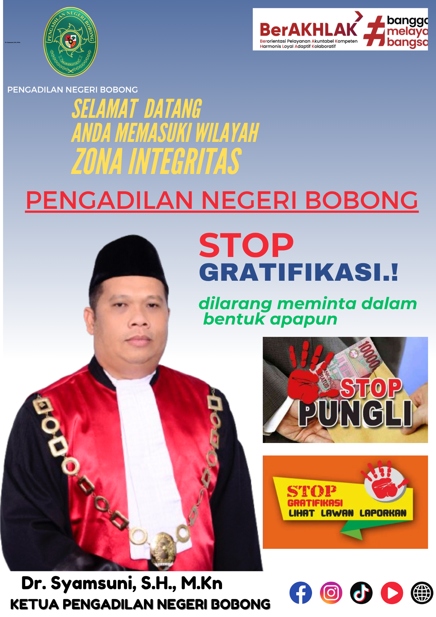 SLOGAN ZONA INTEGRITAS PENGADILAN NEGERI BOBONG